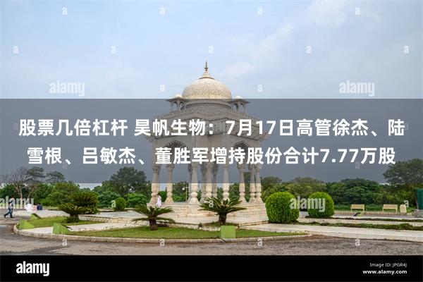 股票几倍杠杆 昊帆生物：7月17日高管徐杰、陆雪根、吕敏杰、董胜军增持股份合计7.77万股