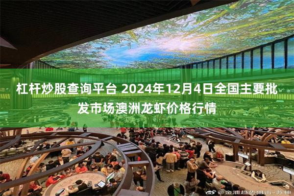 杠杆炒股查询平台 2024年12月4日全国主要批发市场澳洲龙虾价格行情