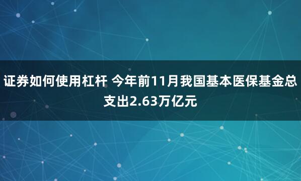 证券如何使用杠杆 今年前11月我国基本医保基金总支出2.63万亿元