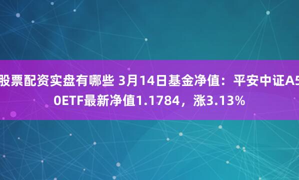 股票配资实盘有哪些 3月14日基金净值：平安中证A50ETF最新净值1.1784，涨3.13%